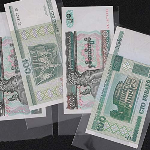 Bolsa de dinheiro Kisangel por dinheiro 200pcs Clear Paper Dinheiro Titular da moeda Coleta Sleeves