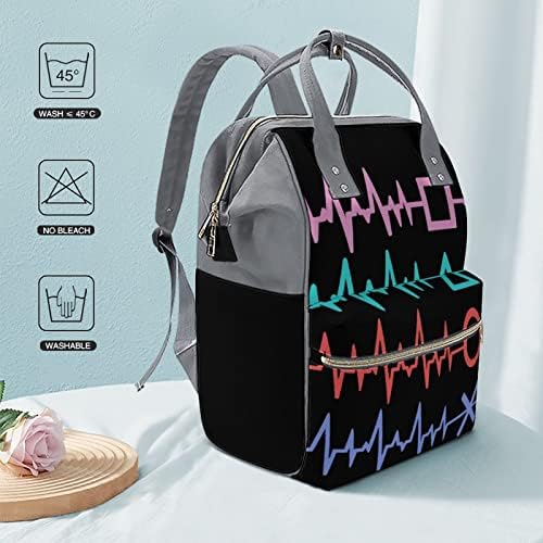 Gamer Heartbeat impermeável mamãe mochila de grande capacidade Bolsa de viagem multifuncional Bolsa