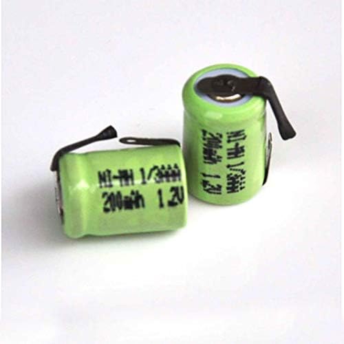 FCQLR Compatível para 4pcs 1.2V 1/3AAA Ni-MH Bateria recarregável 200MAH 1/3 AAA NIMH Cell com abas de soldagem para luz solar