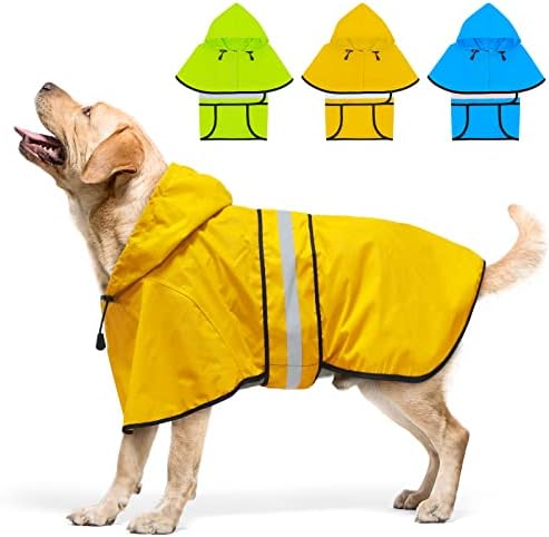 Capa de chuva de cachorro dolitego - casaco de chuva de cachorro reflexivo, capa de chuva de cachorro à prova