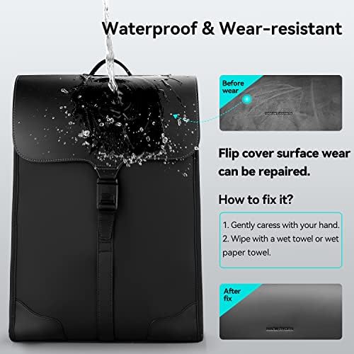 Mochila comercial de mercado para homens, mochila laptop slim de 15,6 polegadas com estalo magnético de alta