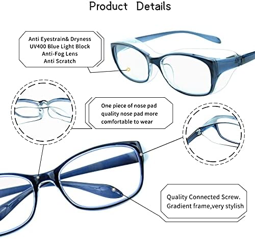 Soaréia progressiva de óculos de leitura multifocada Anit óculos de segurança com leitores bloqueio de luz azul para homens homens