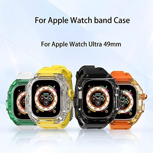 Dfamin para Apple Watch Ultra 49mm Mod Kit Case Banda Série 8 7 6 5 4 4 Separa de pulseira Bandeira de vigilância