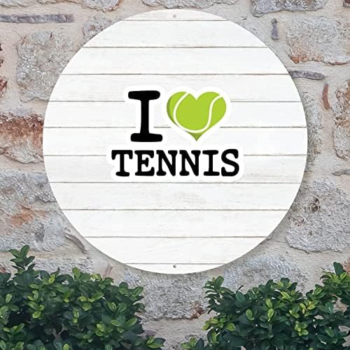 I Love Tennis Welcome Sinal para a varanda da frente esporte sinal de metal de parede personalizada Art Farmhouse