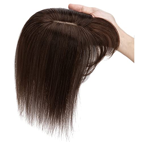 Toppers de cabelo para mulheres-noilitas para mulheres de cabelo humano real com franja de 14 polegadas 2 Clipe
