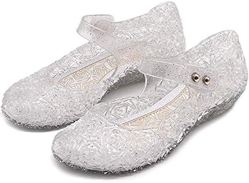 HJD Princess Fantases Jelly Flats Sapatos, criança ou crianças, Festa de aniversário de cosplay Dress Up Sandals for Little Girls