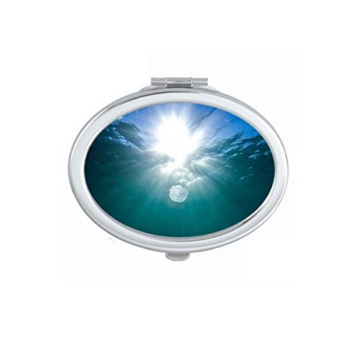 Ciência da água do oceano Imagem do espelho portátil portátil maquiagem de mão dupla de óculos laterais