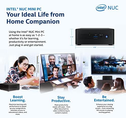 Intel nuc 11 nuc11pahi5 16 GB DDR4 RAM, 512 GB SSD, WIN 10 Pro mini PC, Core i5-1135g7 Cache de 8m de processador, até 4,20 GHz Mini Desktop Computers, Thunderbolt 3/Suporte 8K/WiFi 6/4K Display/4K