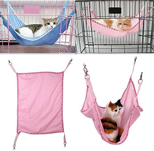 Hammock de gaiola de gato yosoo, malha de cama de estimação confortável, para animais respiráveis, para animais