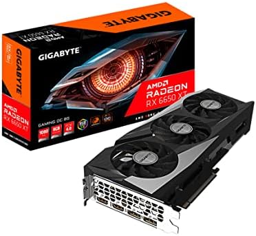 Gigabyte Radeon RX 6650 XT Gaming OC 8G Cartão gráfico, sistema de resfriamento WindForce 3x,