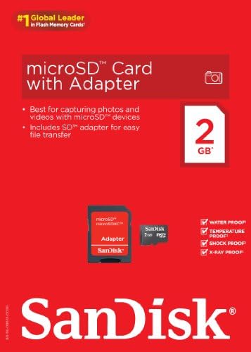 Sandisk 2 GB MOLEFIC MICROSDHC Classe 4 Flash Memory Card com adaptador-SDSDQM-002G-B35A