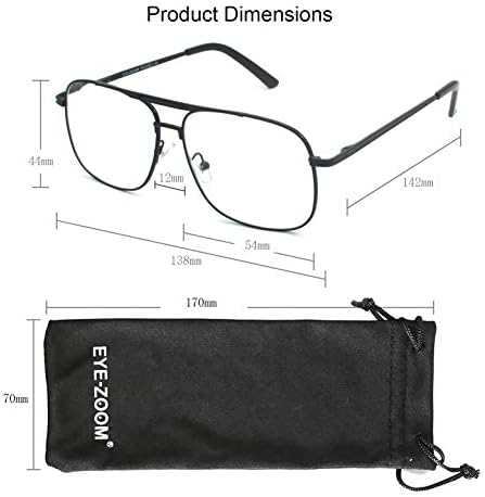 Olhos Zoom Readers Metal Frame Metal Square Aviator estilo Geek Reading Glasses for Men