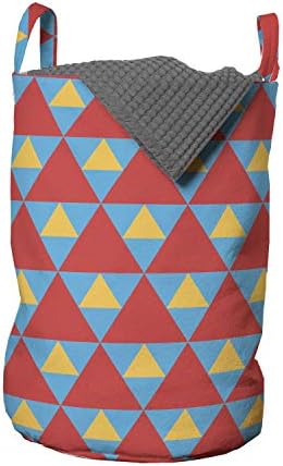 Bolsa de lavanderia retrô de Ambesonne, triângulos grandes e pequenos em cores de cores fases de cores