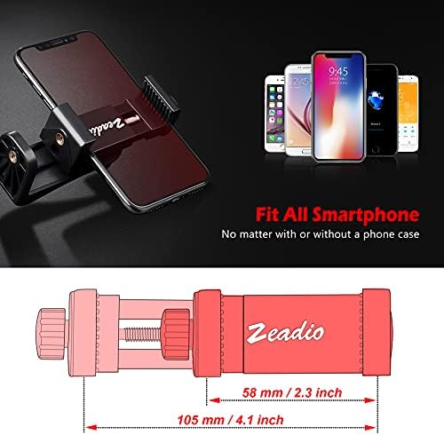 Montagem do smartphone de tripé Zeadio, adaptador do suporte para celular, braçadeira ajustável