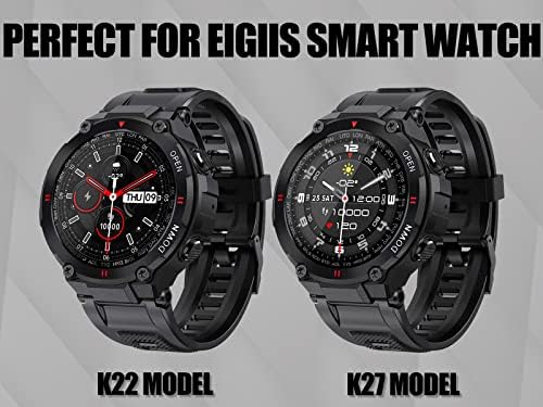 Eigiis 22mm Watch Band Smart Watch for Men Watch Incretable Strap para pulso de 9 polegadas
