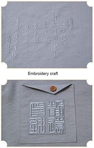 Eekuy Men Shirts e calças sem colarinho, Tang de estilo chinês Tang de manga curta respirável Camisa