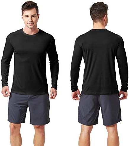 Texfit Men's Combo Pack Sport Shirts de manga longa com tecido seco rápido