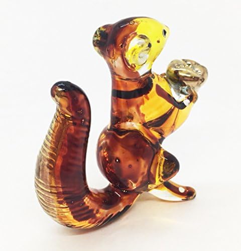Witnystore mini esquilo soprado vidro soprando arte estatueta animais de decoração