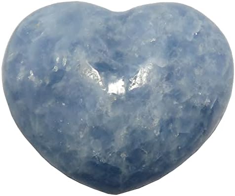 Cristais de cetim azul calcite coração sonhador de cristal 2,25-2,5 polegadas