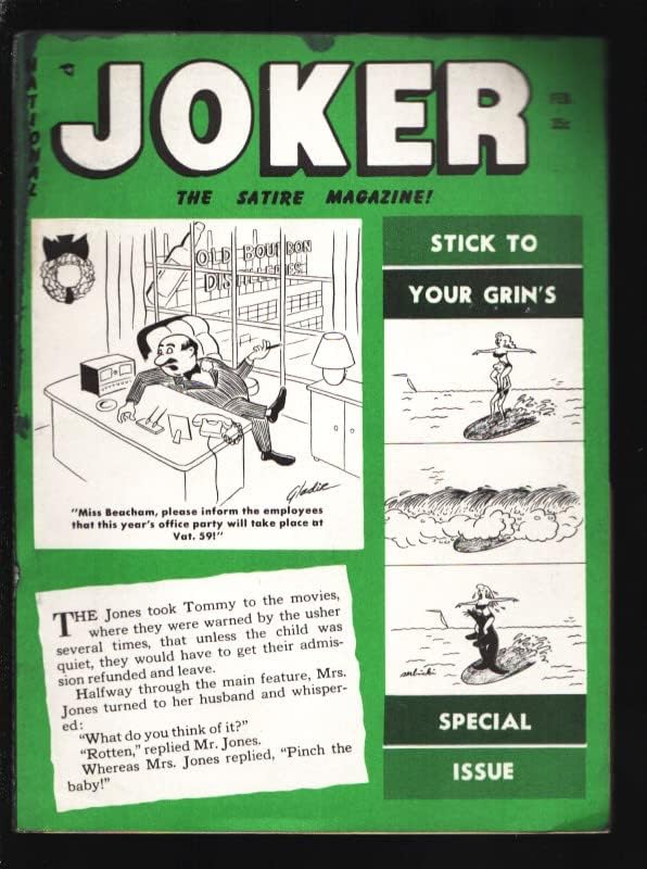 Joker 2/1961 piadas-Gags-Cartoons-Art por Basil Wolverton, Bill Wenzel, Dan DeCarlo-Al Kaufman-VG-