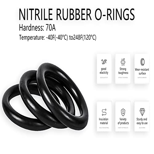 OTHMRO 1PCS Nitrile Ring Rings, 2,4 mm DIA DIA 36mm od métrica de vedação NBR lavadora de borracha NBR para vedação de óleo ou ar, encanamento profissional, reparo de carro, conexões de ar ou gás preto preto