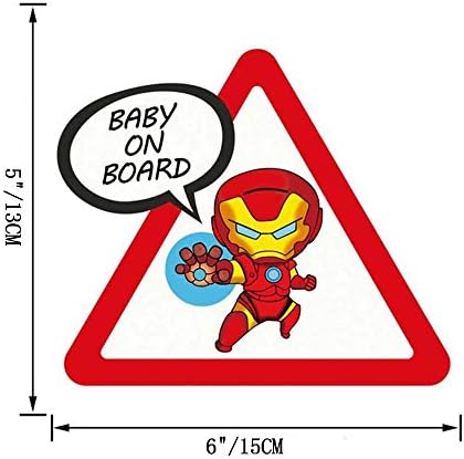 Meitinalife Little Superhero Baby a bordo adesivos e decalques 5 x6 crianças reflexivas a bordo adesivo bebê em decalque de carro para estilizar o carro de carro
