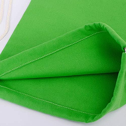 Yingkor Cotton Canvas de algodão Backpack Backpack Bag Sport Gym Sackpack Sack Sack Sacols Pack de 2, verde