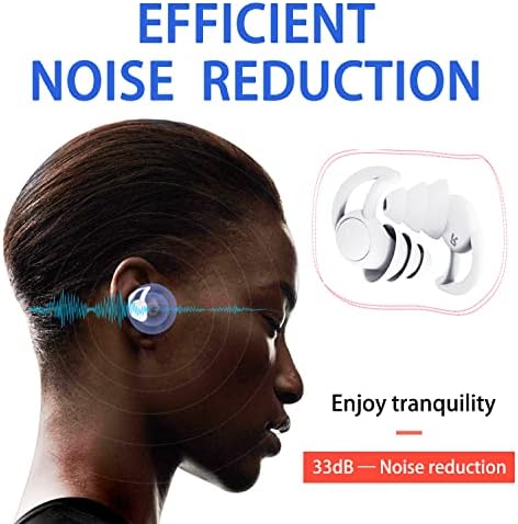 Plugues de ouvido para cancelamento de ruído de sono, tampões para a redução de ruído, proteção auditiva lavável