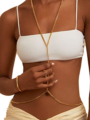 Charme Golden Beads Colar Chain Chain Chain Chains para mulheres sexy jóias de corpo sexy