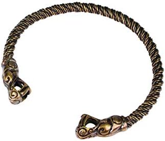 Windlass Hand Crafado Viking Dragon Neck Torc Torda espiral pesada para homens e mulheres fortes flexíveis