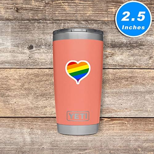 Adesivo de coração do orgulho gay adesivos LGBTQ - 3 pacote - conjunto de laptop de 2,5, 3 e 4 polegadas - para