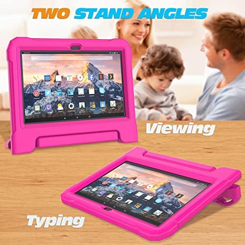 Votek Kids Case for Fire 10 Pro/10 Plus/HD 10 Tablet - Caixa de proteção à prova de choque durável com protetor de tela apenas para o Kindle Fire 10,1 polegadas 2021, rosa