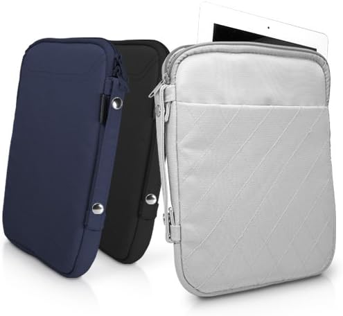 Caixa de ondas de caixa para iPad - bolsa de transporte acolchoada, capa de couro sintético suave com design de diamante para iPad, Apple iPad - Cool Gray