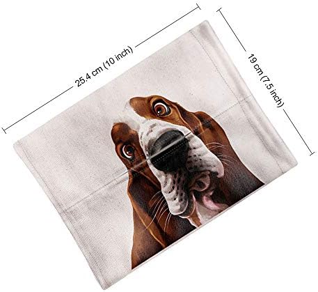 Bolsa de lenço de algodão de linho de fio, suporte de papel de seda para carro de viagem para casa - Basset Hound Dog Hound