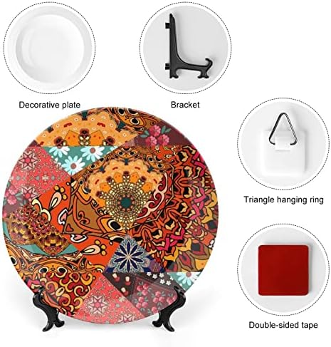 Mandala festiva Mandala Decorativa Placas de cerâmica redonda com exibição para decoração de casamento