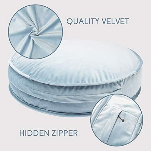 YiUor Velvet Pouf para almofada de berçário de almofada macia de almoço redondo de travesseiro