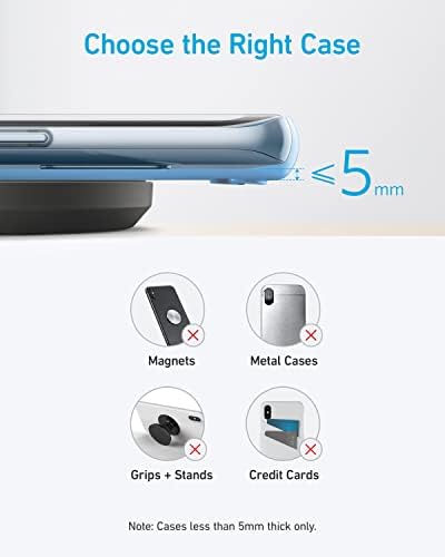 Carregador sem fio Anker 315, carregamento rápido de 10W, compatível com o iPhone 14/13 Series, Samsung