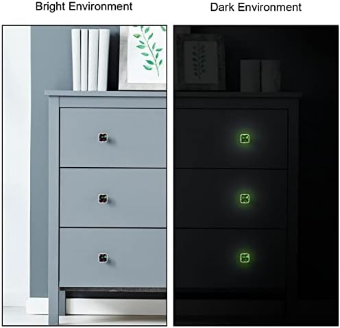 Guerotkr 4 PCs, maçanetas de gabinete de fluorescência, botões de gabinete, botões de cômodos, alças para armários