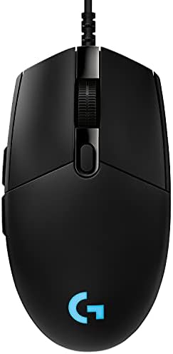 Logitech G Pro Wired Gaming Mouse, Hero 16K Sensor, 16000 DPI, RGB, Ultra Lightweight, 6 botões programáveis, memória de bordo, construída para esport, compatível com PC/Mac - Black