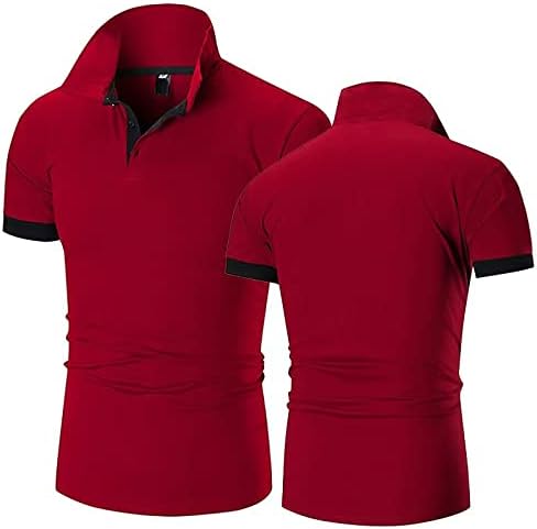 Camisetas masculinas de amzoc, camiseta de pólo de camiseta solta de manga curta e impressa de cor sólida casual
