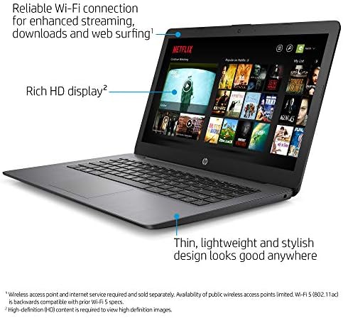Laptop HP Stream de 14 polegadas, Intel Celeron N4000, 4 GB de RAM, 32 GB EMMC, Windows 10 Home in