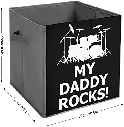 My Papai Rocks Rocks Cubos de armazenamento de tecido dobrável Caixa dobrável com alças