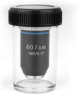 Lente objetiva acromática de 60x 60x, lente objetiva de grau de pesquisa para microscópios biológicos compostos.