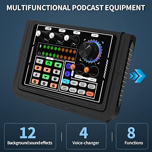 Pacote de equipamentos de podcast de interface de áudio Hayner-Seek para 2 interface de áudio de
