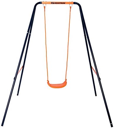 Hedstrom M08656-02 2-em-1 Swing com arnês de 5 pontos, azul/laranja