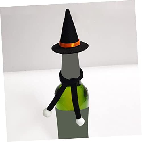 Toyvian 3pcs Mini chapéu de bruxa Decoração da sala de jantar para mesa de bruxa para mulheres chapéu em miniatura para artesanato halloween garrafa de vinhos Topper Felt Fellow Ploth Dining Felt
