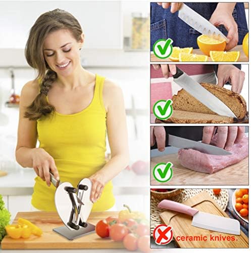 NBSXR Professional Kitchen Kitchen Sharpner, esmaga lâminas chanfradas, fácil de usar, o carboneto de tungstênio afia, para todas as facas padrão, serrilhadas e chanfradas