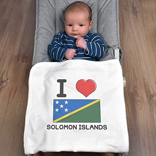 Azeeda 'I Love' Ilhas Salomão 'Culgo de bebê de algodão / xale