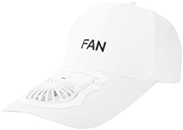 Solwda Solar Power Fan Cap Hatball Golf Hat de Golfe Cool seu rosto em Hot Sun Summer USB cobrando 500mAh Battery