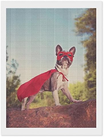 Super Hero Bulldog French Bulldog Kits de pintura de diamantes engraçados 5D DIY DIVERSO FULHO DIAMENTO PINTURAS